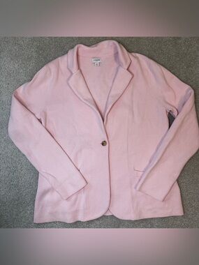 J. Crew Light Pink Knit Single-Button Blazer